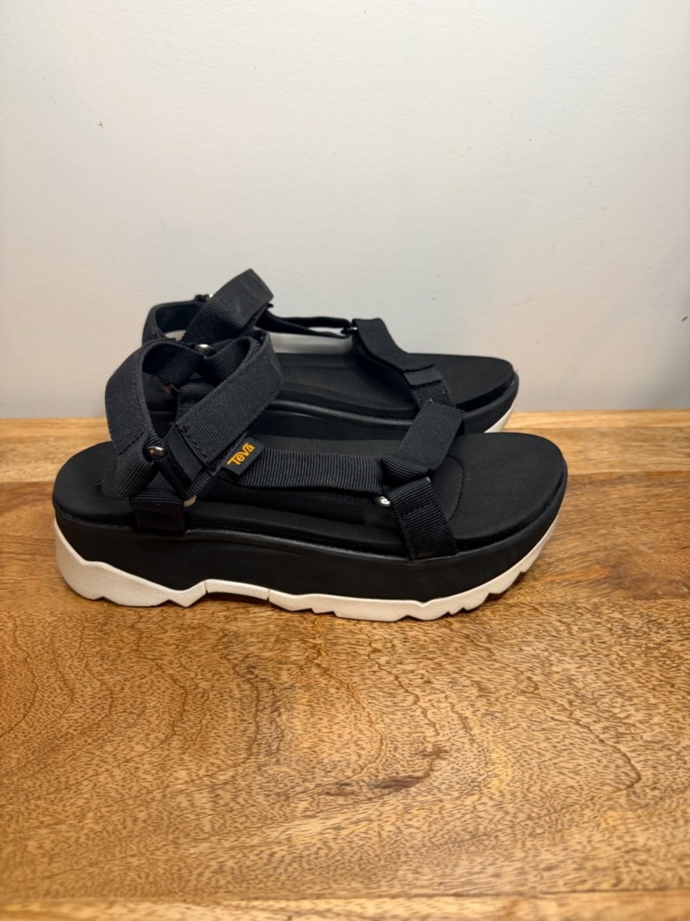 Teva Black and White Platform Sandals for Women